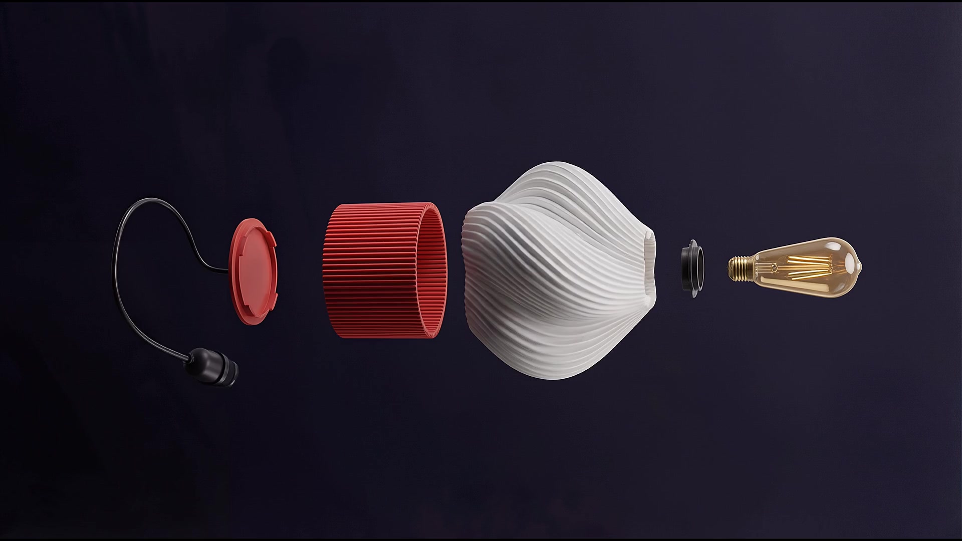 Lamp components exploded view